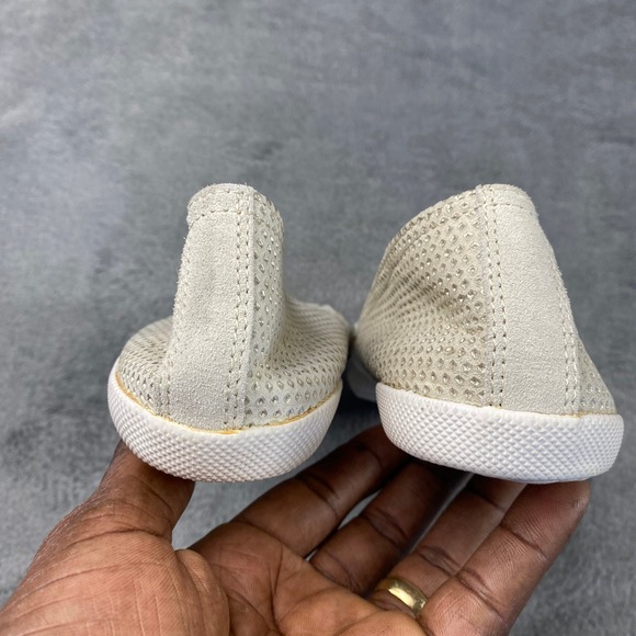 Frye Slip On Shoe Women 8.5 Melanie Metallic Perforated Diamond Leather Sneakers - Picture 7 of 12